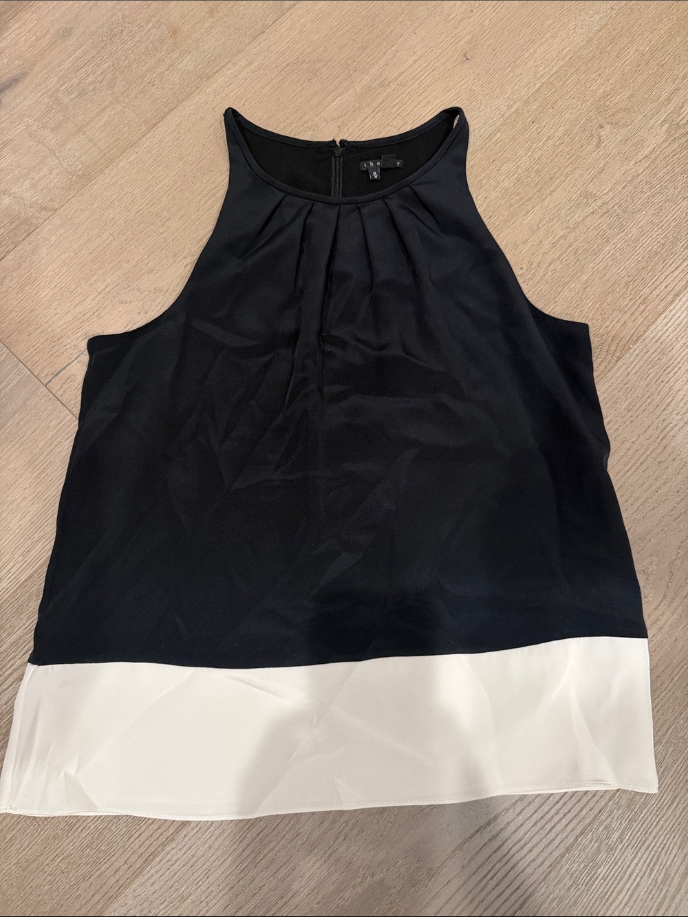 Theory Black and White Sleeveless Colorblock Camisole